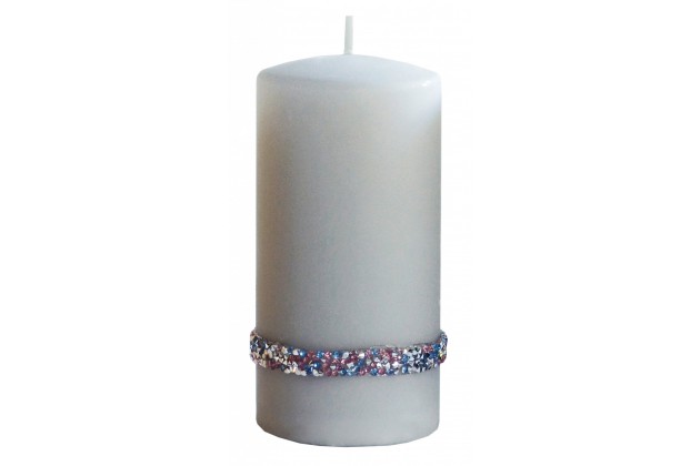 Pl Szary Świeca Crystal Colors Walec Średni
