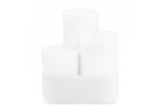 Pl Lino Blanco Świeca Glass Classic 3-Pack Walec